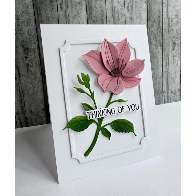 Simon Says Stamp Luna Flower Wafer Dies s1136 Always There Thinking of You Card Mauve Flower Lisa Addesa | color-code:ALT03