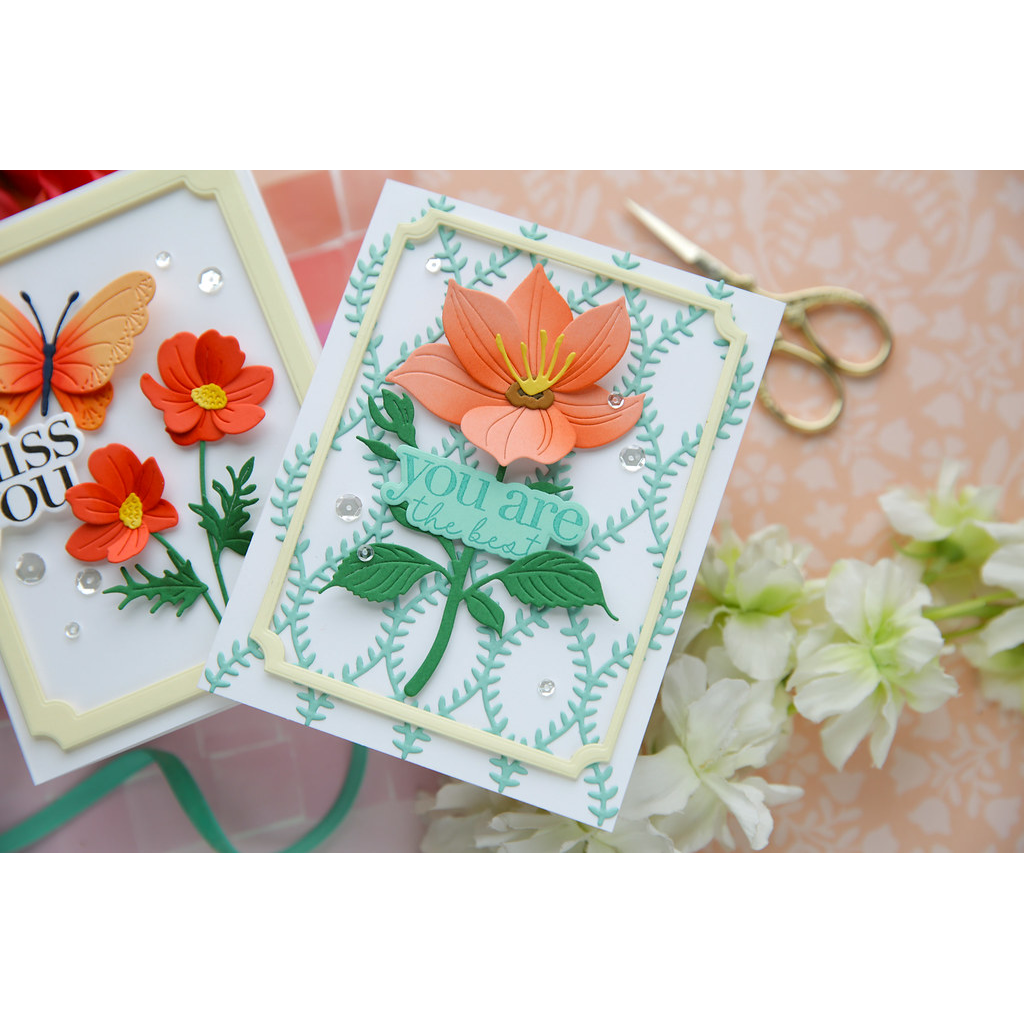 Simon Says Stamp Luna Flower Wafer Dies s1136 Always There You Are the Best Card coral flower Laura Bassen | color-code:ALT01
