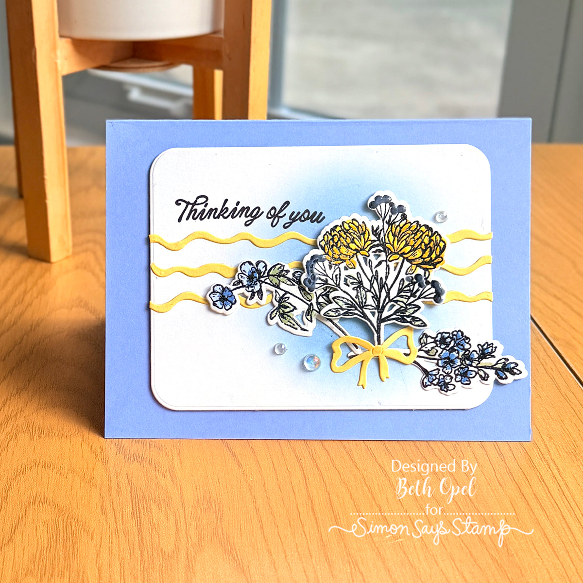 Simon Says Stamp Made to Flourish Wafer Dies 1738sdc Beth Opel Strewn Florals Thinking of You Card