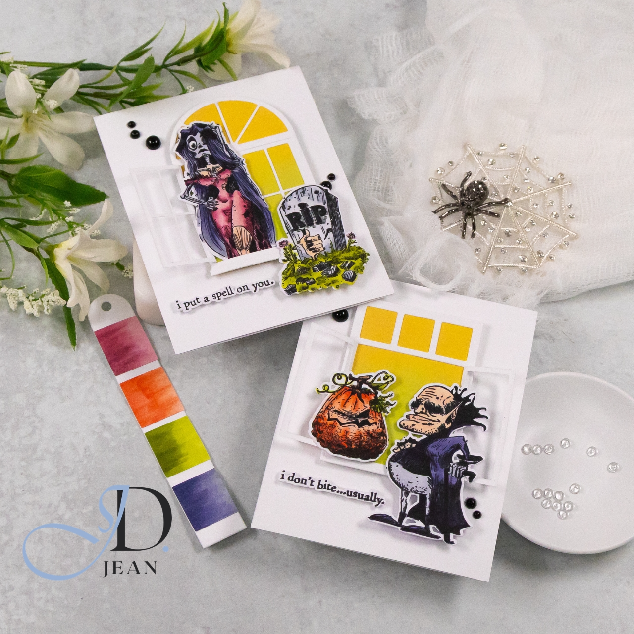 Simon Says Stamp Monster Reunion Wafer Dies 381sss Jean Doeringsfeld Bright Ghoulish Halloween Cards | color-code:ALT02