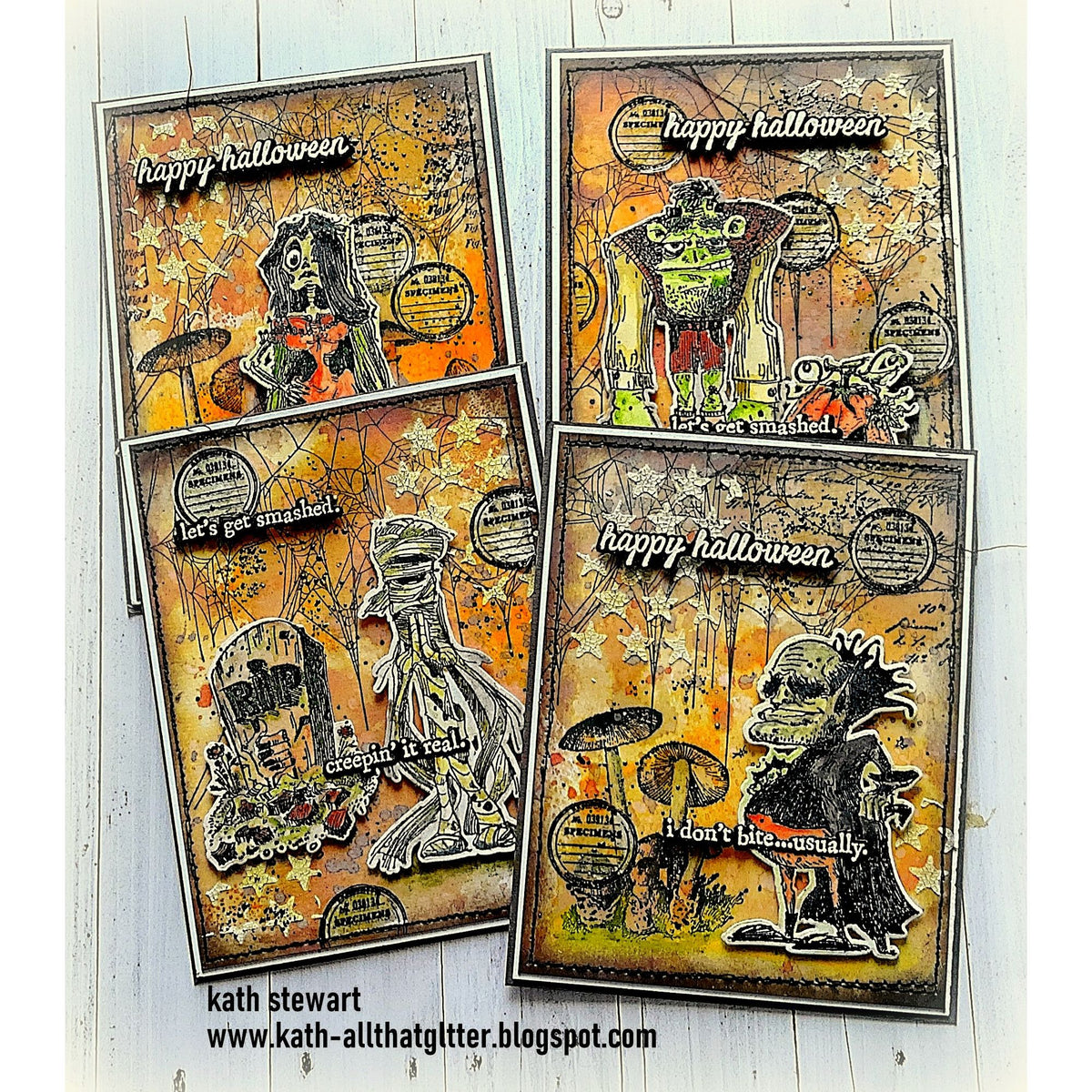 Simon Says Stamp Monster Reunion Wafer Dies 381sss Kath Stewart Halloween Party Invitations | color-code:ALT08