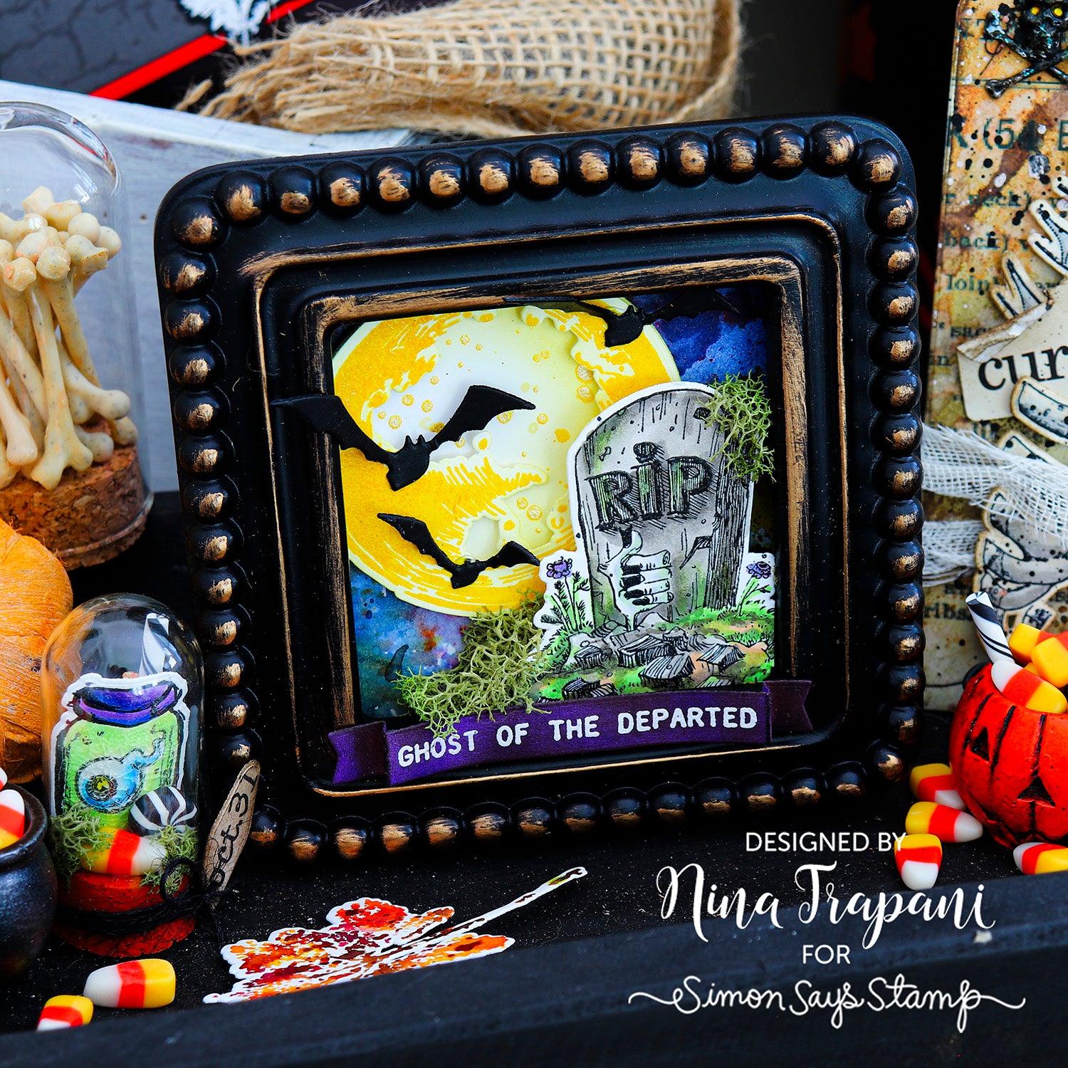 Simon Says Stamp Monster Reunion Wafer Dies 381sss Nina-Marie Trapani Halloween Decor