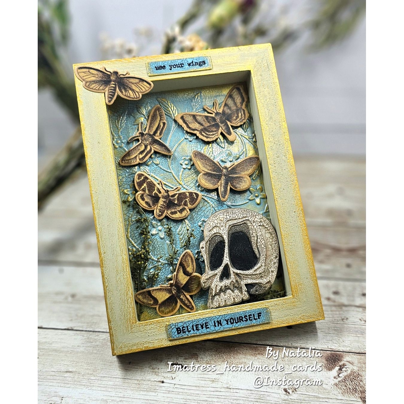 Simon Says Stamp Moth Study Wafer Dies 436sss Believe in Yourself Frame Natalia Alton