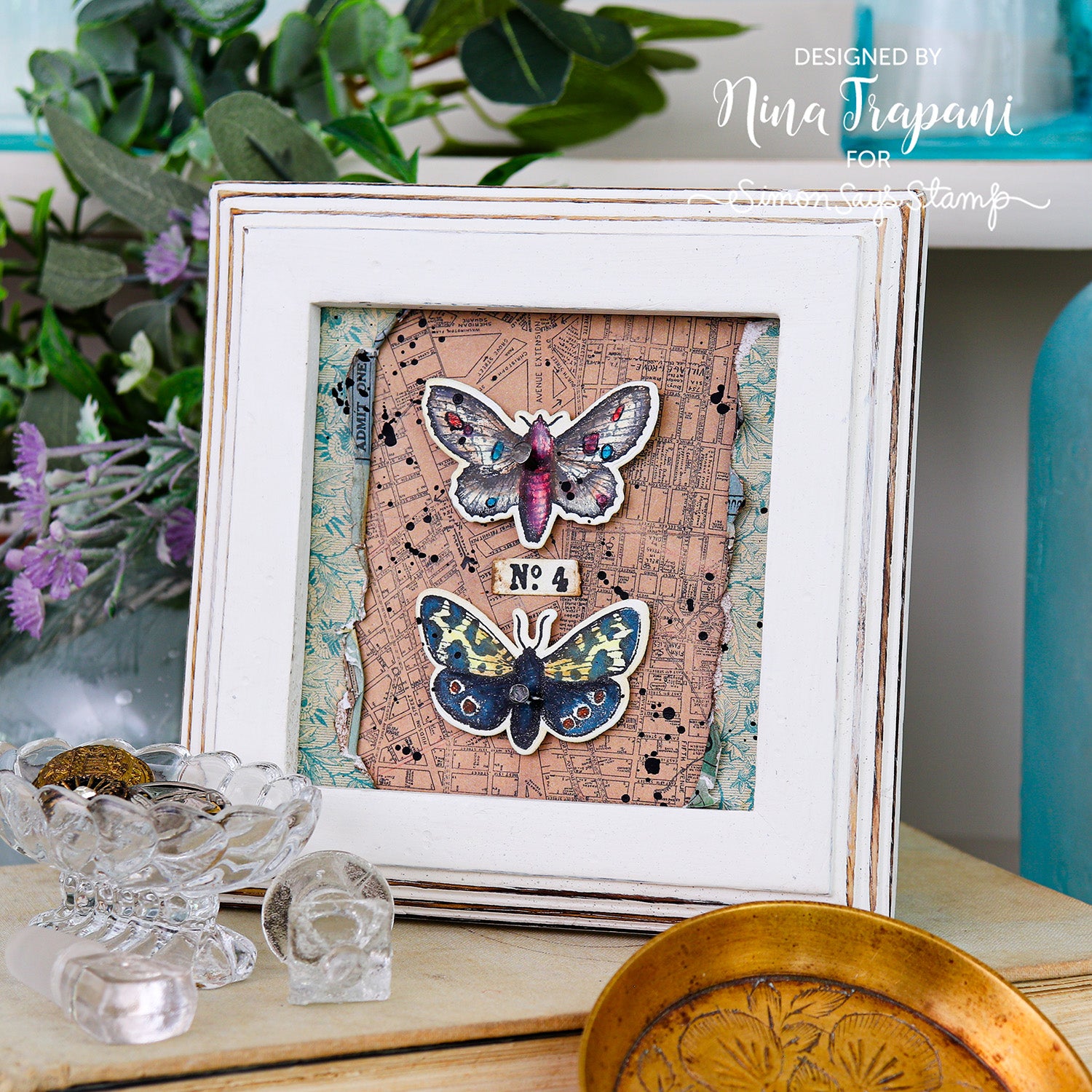 Simon Says Stamp Moth Study Wafer Dies 436sss Moths in a Frame Nina-Marie Trapani