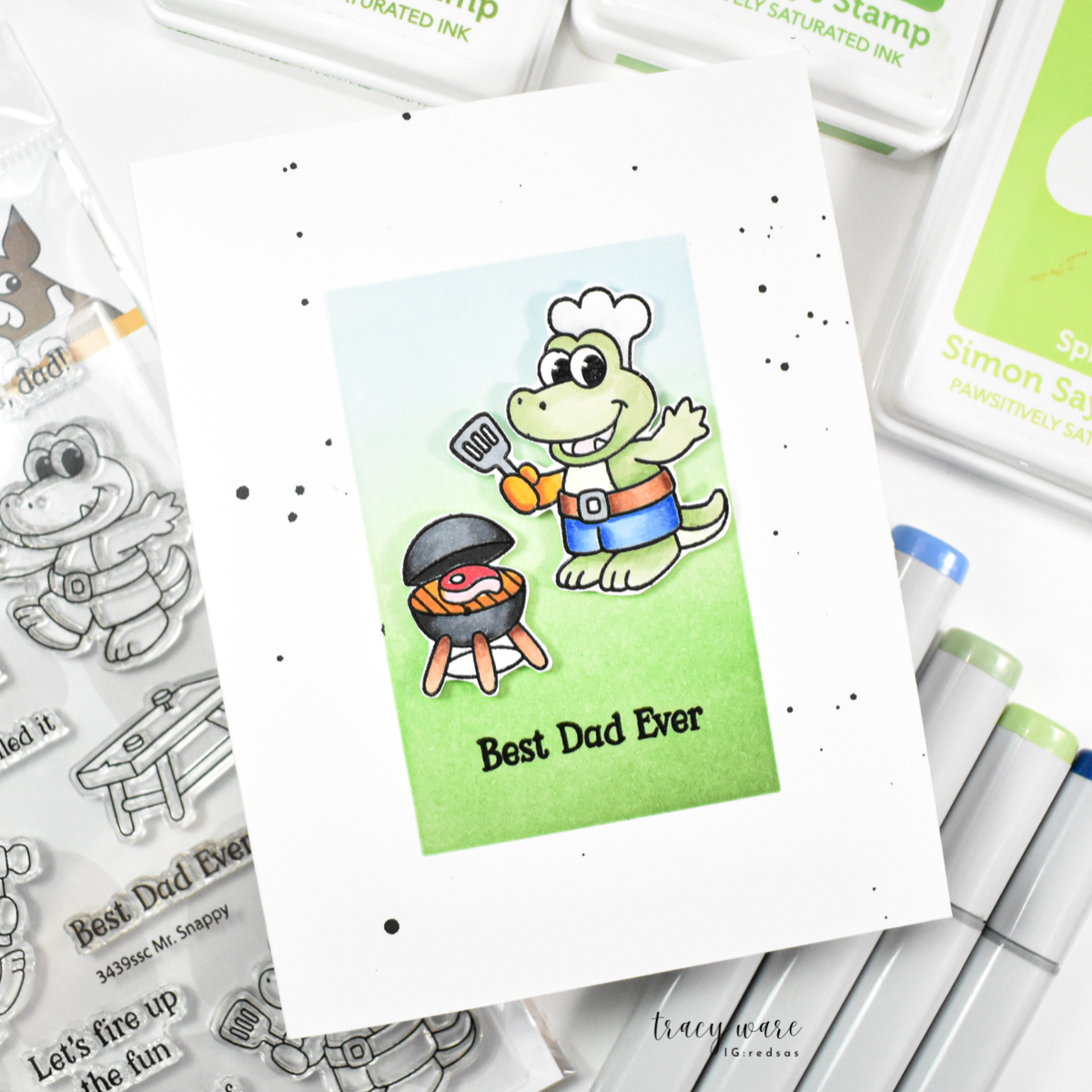 Simon Says Stamp Mr. Snappy Wafer Dies 1681sdc Always There  Best Dad Card Tracy Ware