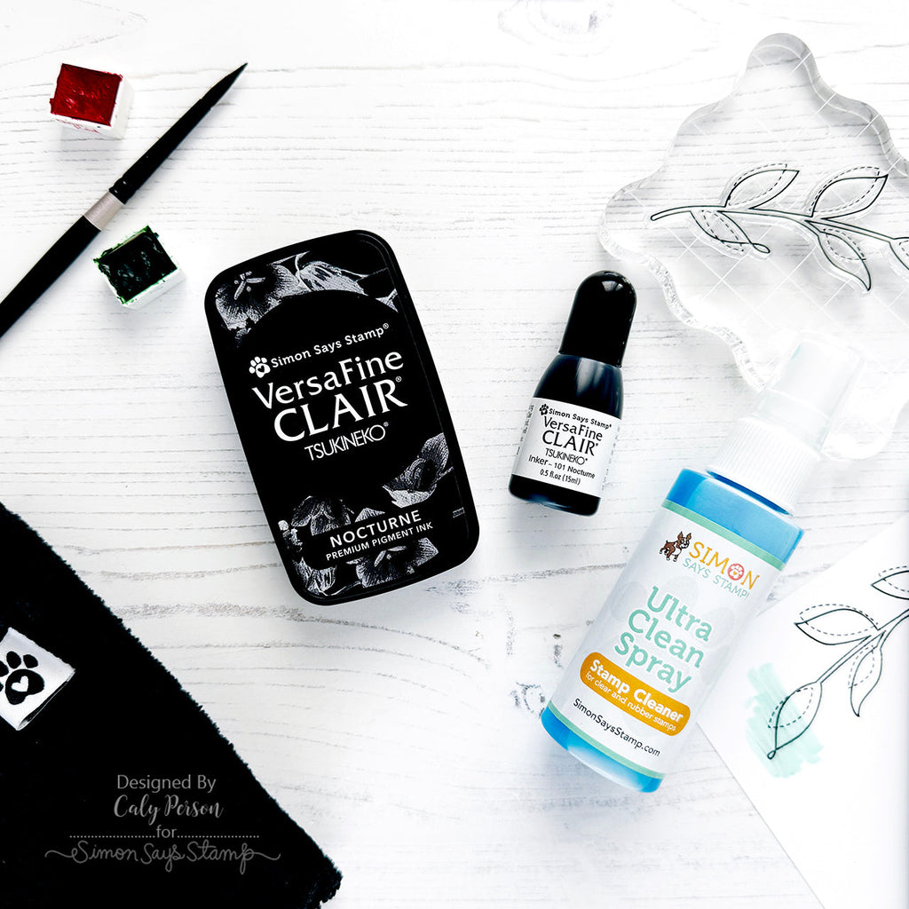 Simon Says Stamp Nocturne Black VersaFine Clair Ink Pad and Re-Inker cl01set glamour shot