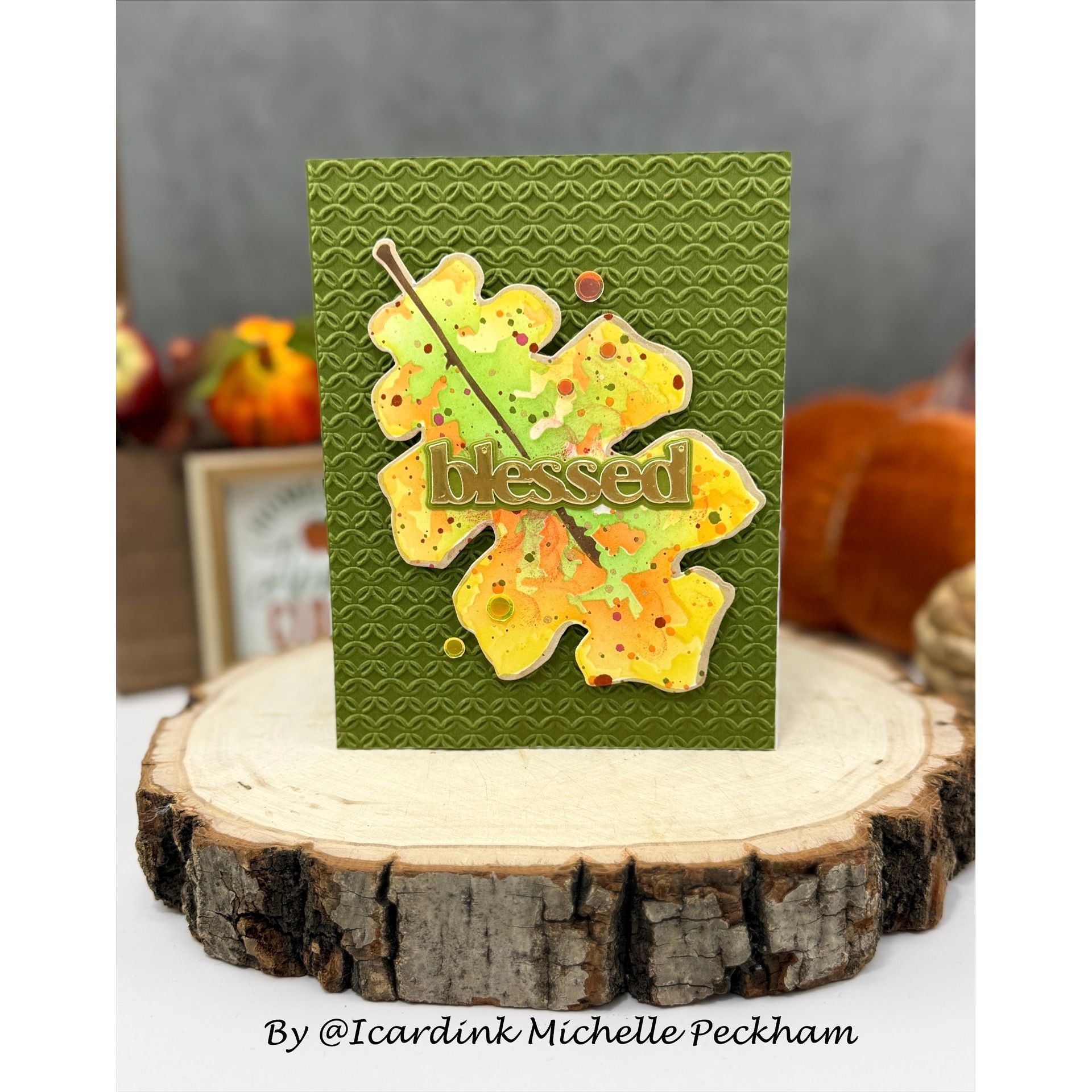 Simon Says Stamp Oak Leaf Wafer Dies 1631mdc Every Happiness Michelle Peckham Blessed Card