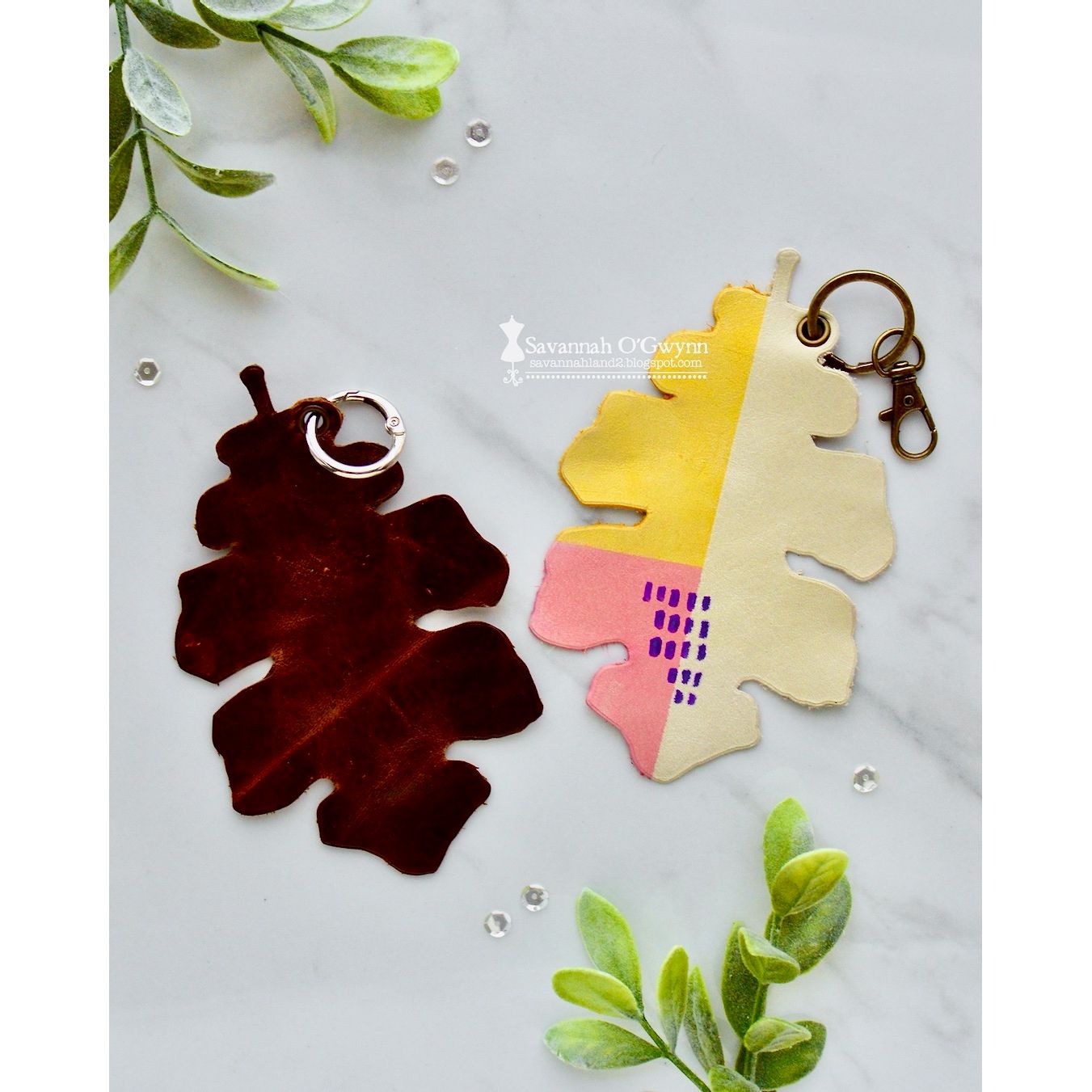 Simon Says Stamp Oak Leaf Wafer Dies 1631mdc Every Happiness Savannah O'Gwynn Leaf Key Chains