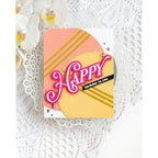Simon Says Stamp Opulent Happy Wafer Dies 1673sdc Stamptember Heather Hoffman Geometric Birthday Card