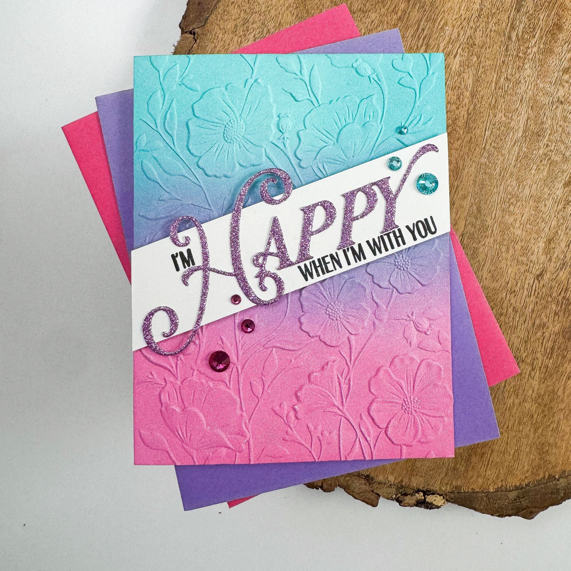 Simon Says Stamp Opulent Happy Wafer Dies 1673sdc Stamptember Kelly Santi With You Card
