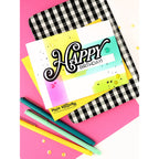 Simon Says Stamp Opulent Happy Wafer Dies 1673sdc Stamptember Laura Williams Birthday Card