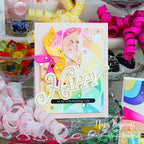 Simon Says Stamp Opulent Happy Wafer Dies 1673sdc Stamptember Nina Trapani Streamers Card