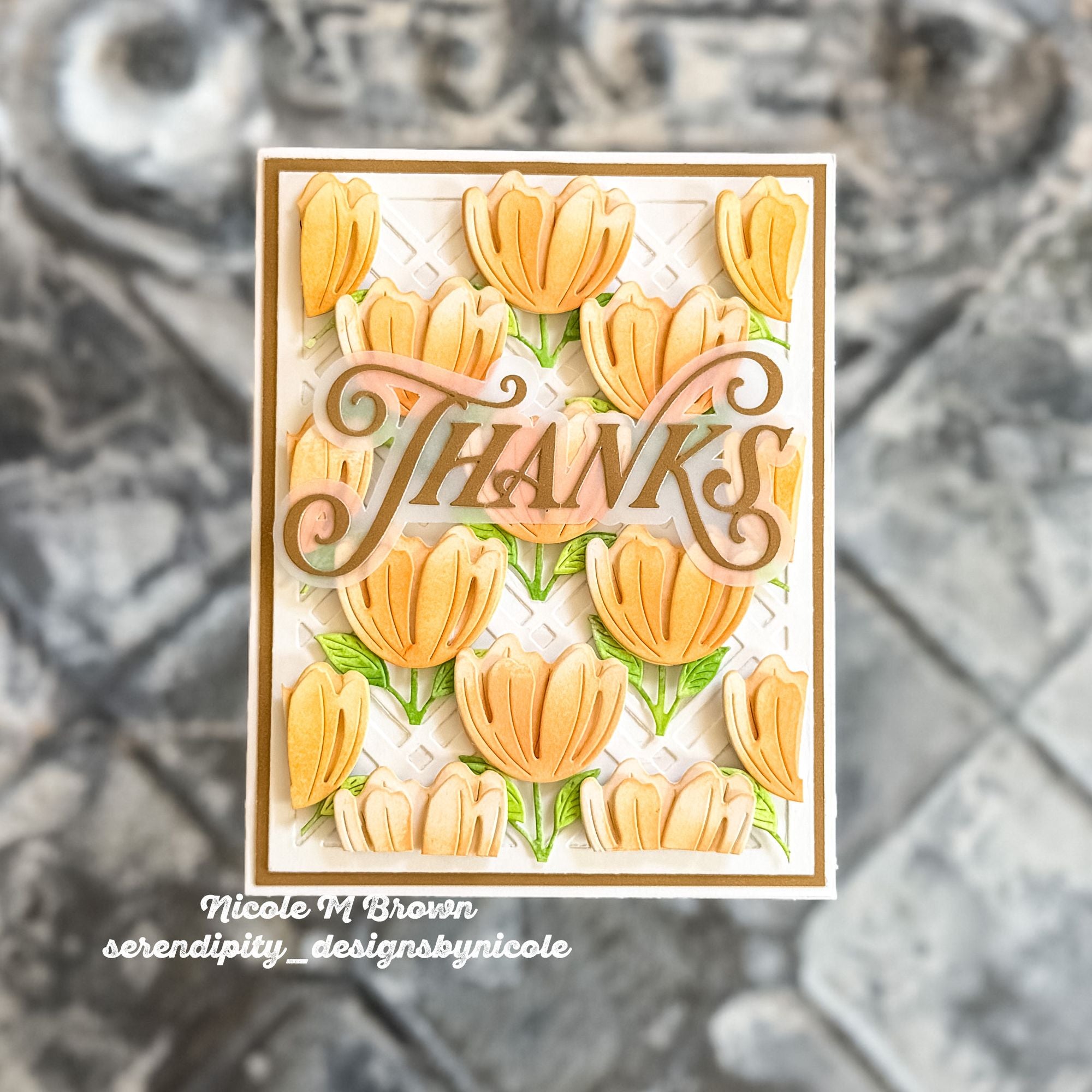 Simon Says Stamp Opulent Thanks Wafer Dies 1664sd Every Happiness Nicole Brown Yellow Floral Card