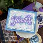 Simon Says Stamp Opulent Thanks Wafer Dies 1664sd Every Happiness Nina-Marie Trapani Tiled Thanks Card