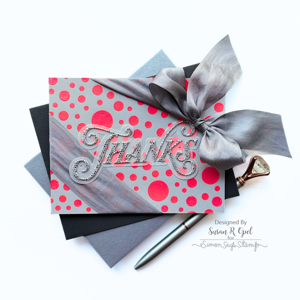Simon Says Stamp Opulent Thanks Wafer Dies 1664sd Every Happiness Susan Opel  Elegant Thanks Card