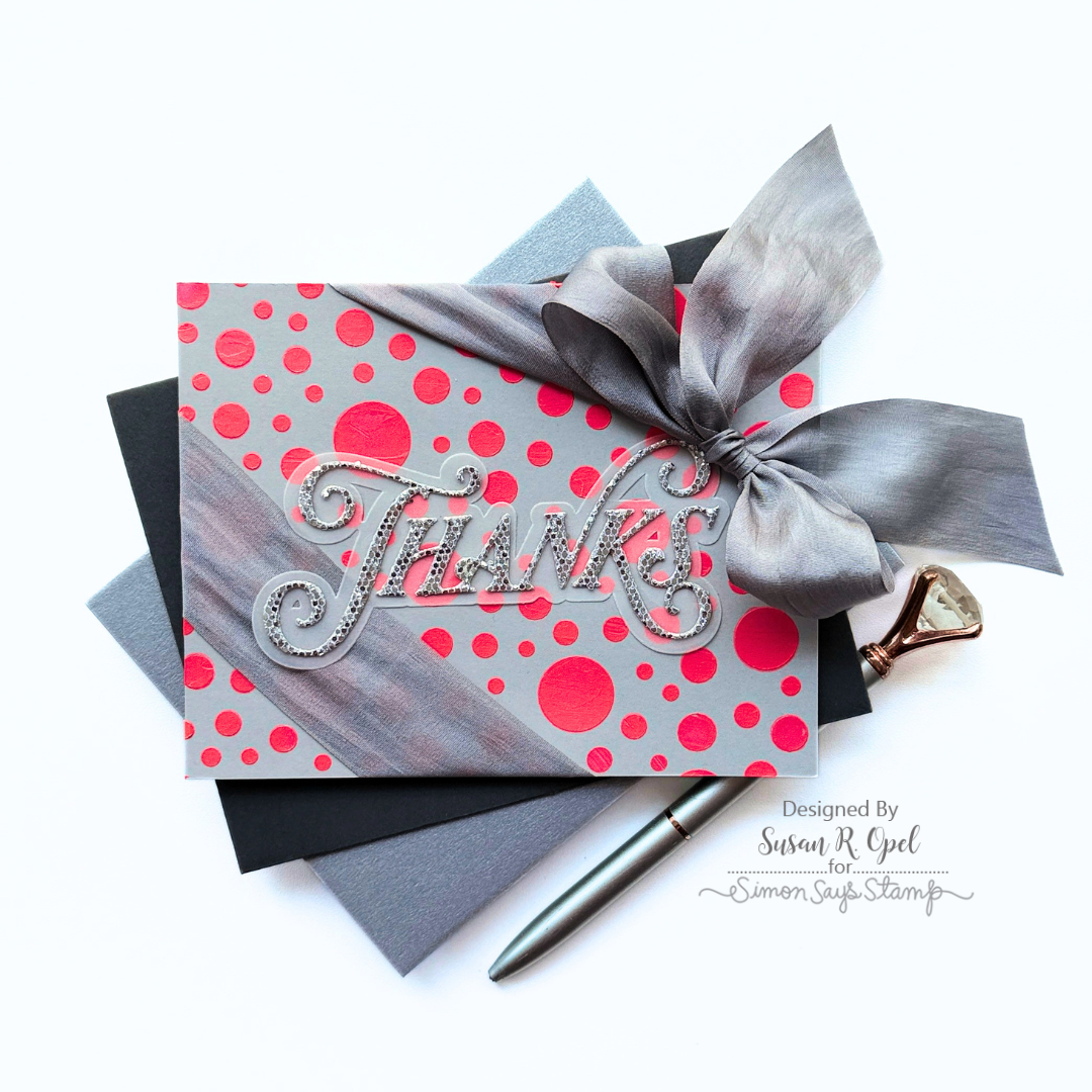 Simon Says Stamp Opulent Thanks Wafer Dies 1664sd Every Happiness Susan Opel  Elegant Thanks Card