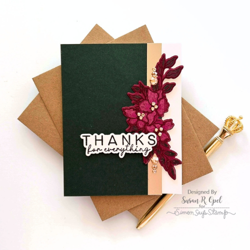 Simon Says Stamp Orange Blossom Blessings Wafer Dies 1328sdc Moments in Time Thanks Card Susan R. Opel