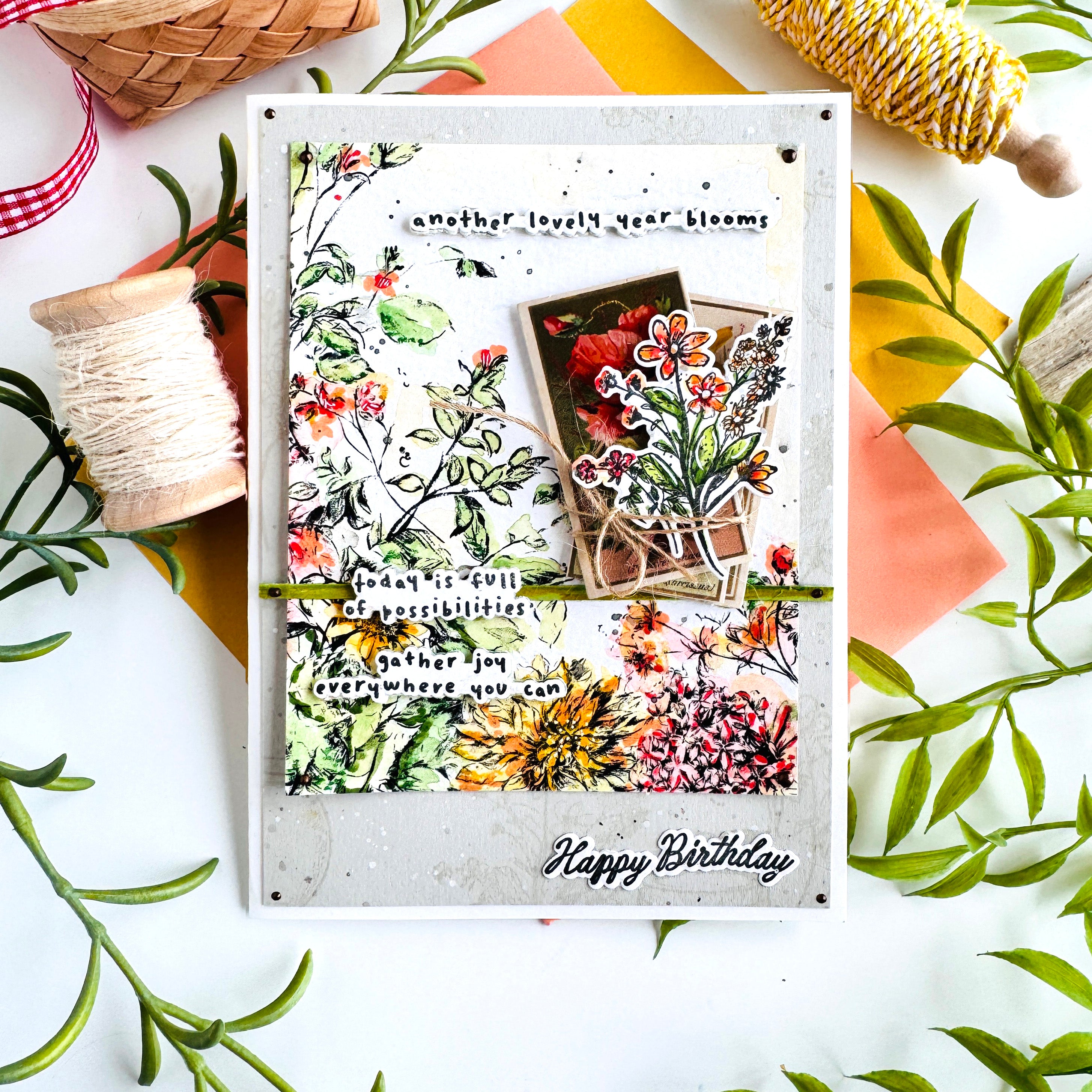 Simon Says Stamp Pack of 4 Watercolor Card Fronts Sketched Florals 1023sf Bobbi Lemanski Cheerful Flowers Card