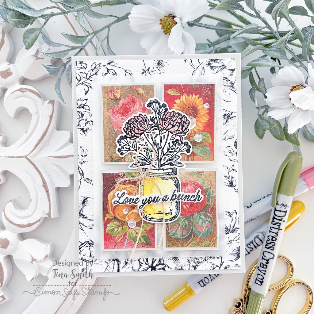 Simon Says Stamp Pack of 4 Watercolor Card Fronts Sketched Florals 1023sf Tina Smith Vintage Floral Card | color-code:ALT07