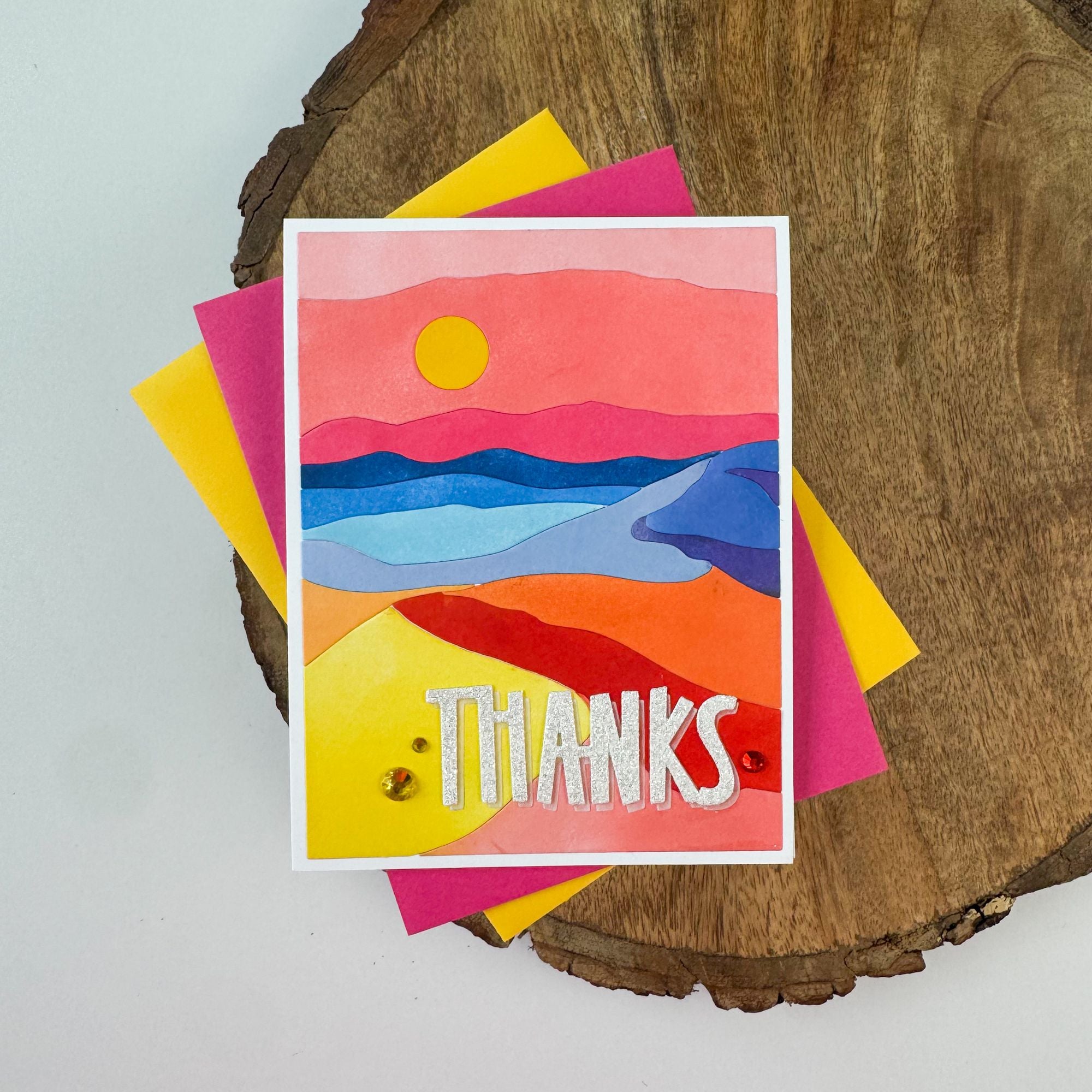 Simon Says Stamp Paper Cut Word Mix 1 Wafer Dies 1726sd Kristin Sluhan Sunset Card