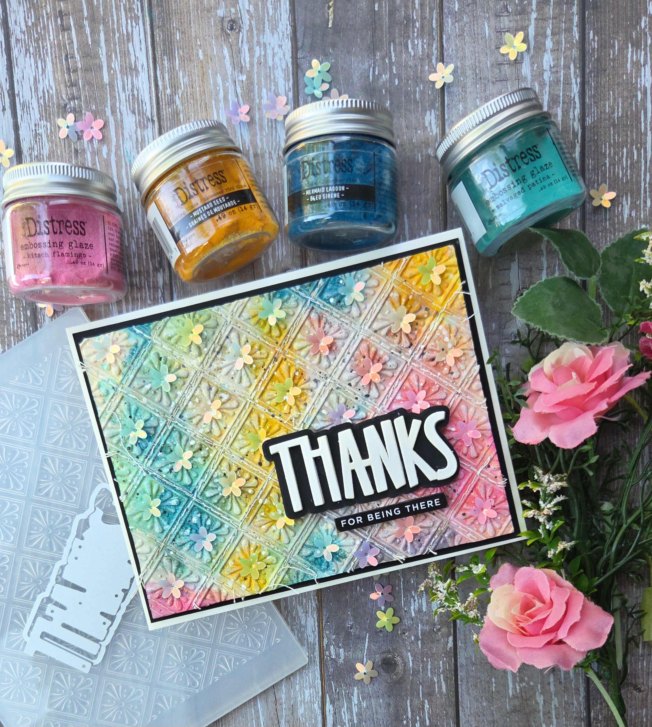 Simon Says Stamp Paper Cut Word Mix 1 Wafer Dies 1726sd Kulbir Kirkland Floral Card