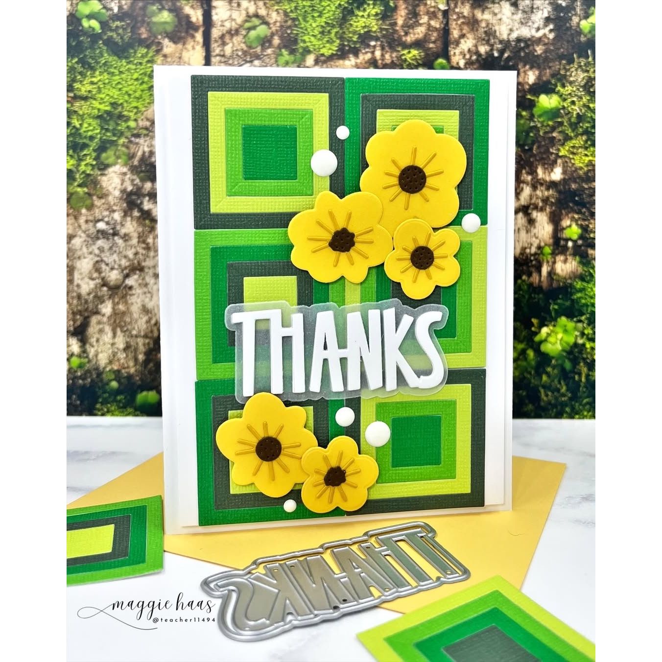 Simon Says Stamp Paper Cut Word Mix 1 Wafer Dies 1726sd Maggie Haas Squares Card