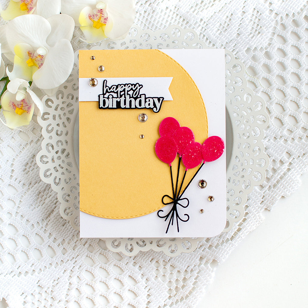 Simon Says Stamp Party Balloons Wafer Dies s1174 Stamptember Heather Hoffman Red Bunch Card