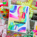 Simon Says Stamp Party Gifts and Bows Wafer Dies s1175 Stamptember Nina Trapani Bold Birthday Card
