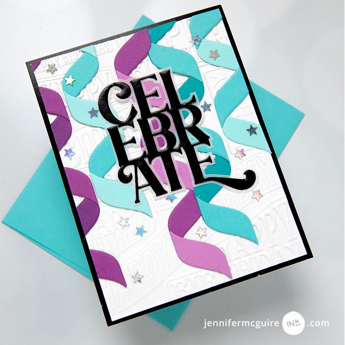 Simon Says Stamp Party Streamers Wafer Dies 1655md Stamptember Jennifer McGuire Celebrate Card