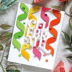 Simon Says Stamp Party Streamers Wafer Dies 1655md Stamptember Shari Carroll Celebrate Card
