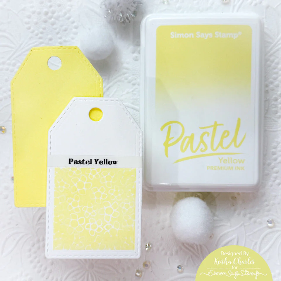 Simon Says Stamp Pastel Premium Ink and Re-inker Set Yellow pt101set Swatch Tags Keisha Charles