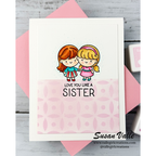 Simon Says Stamp Pawsitively Saturated Ink Cubes Pink Fairies and Gray Cube Holder Set Sister Card Susan Valle