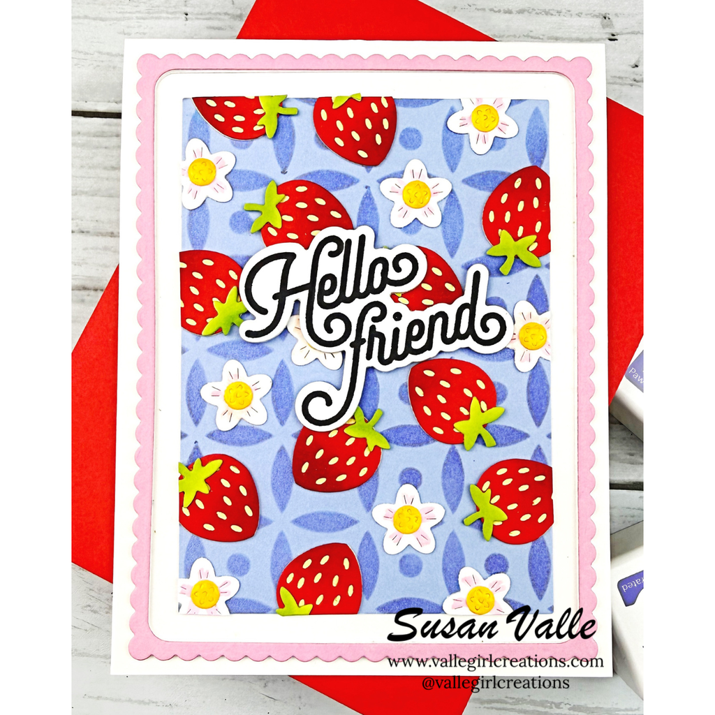 Simon Says Stamp Pawsitively Saturated Ink Cubes Pink Fairies and Re-Inkers ink621set Hello FriendCard Susan Valle