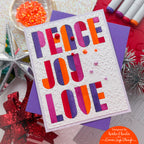 Simon Says Stamp Peace Joy Love Wafer Dies 1709md Stamptember Keisha Charles Bold Holiday Card