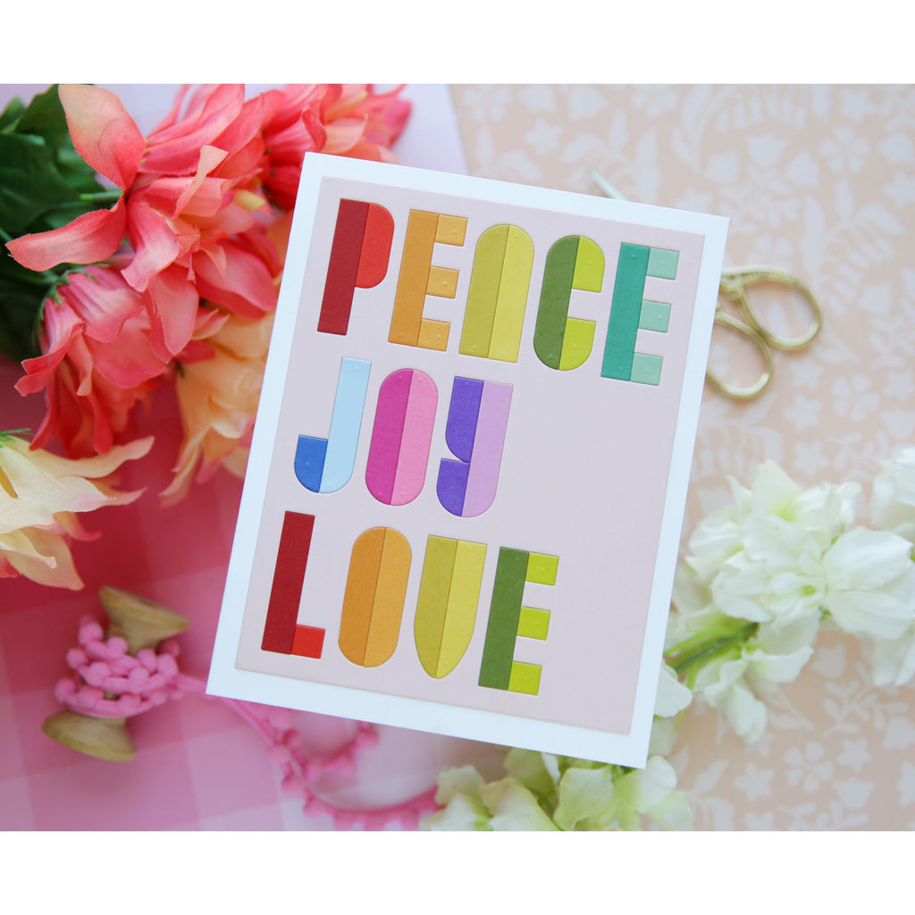 Simon Says Stamp Peace Joy Love Wafer Dies 1709md Stamptember Laura Bassen Christmas Card