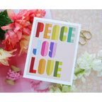 Simon Says Stamp Peace Joy Love Wafer Dies 1709md Stamptember Laura Bassen Christmas Card