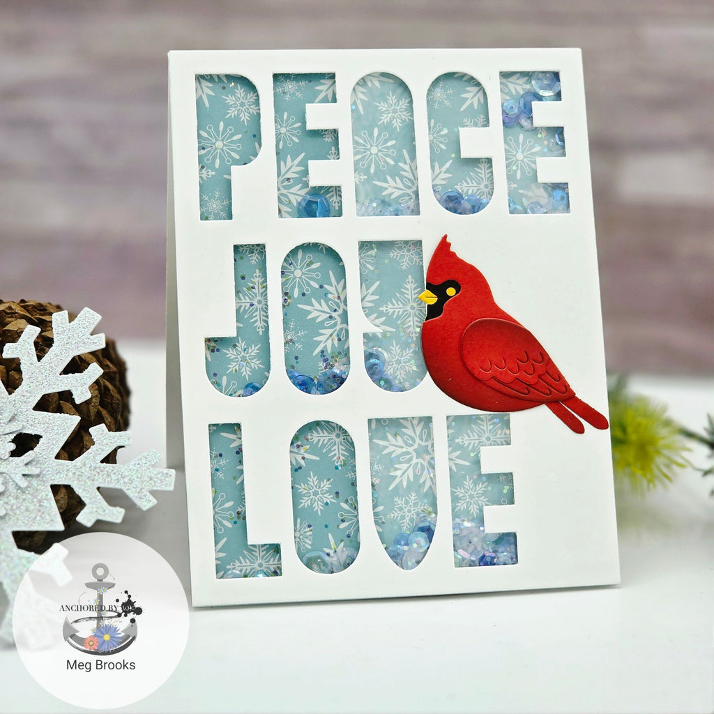 Simon Says Stamp Peace Joy Love Wafer Dies 1709md Stamptember Meg Brooks Cardinal Card