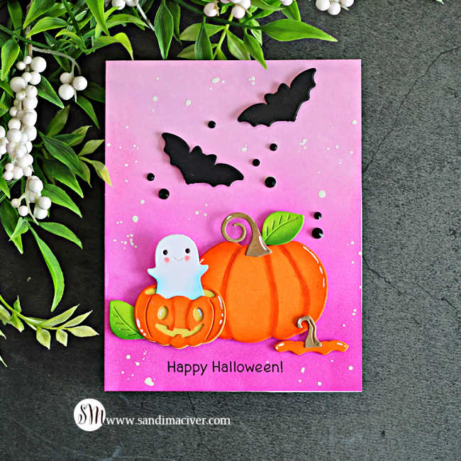 Simon Says Stamp Peekaboo Pumpkin Wafer Dies s1182 Stamptember Sandi MacIver Adorable Halloween Card
