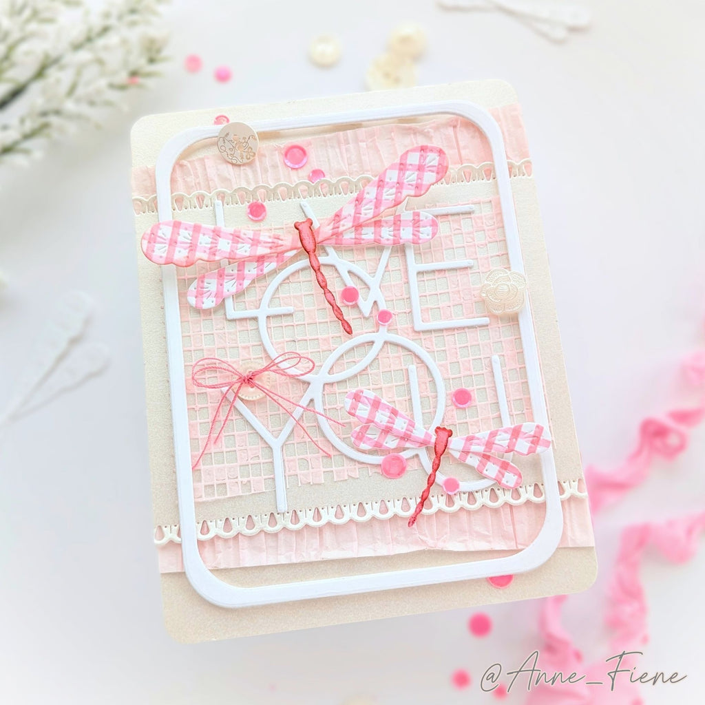 Simon Says Stamp Petal Point Frames Wafer Dies s1132 Every Happiness Anne Fiene Love You Card