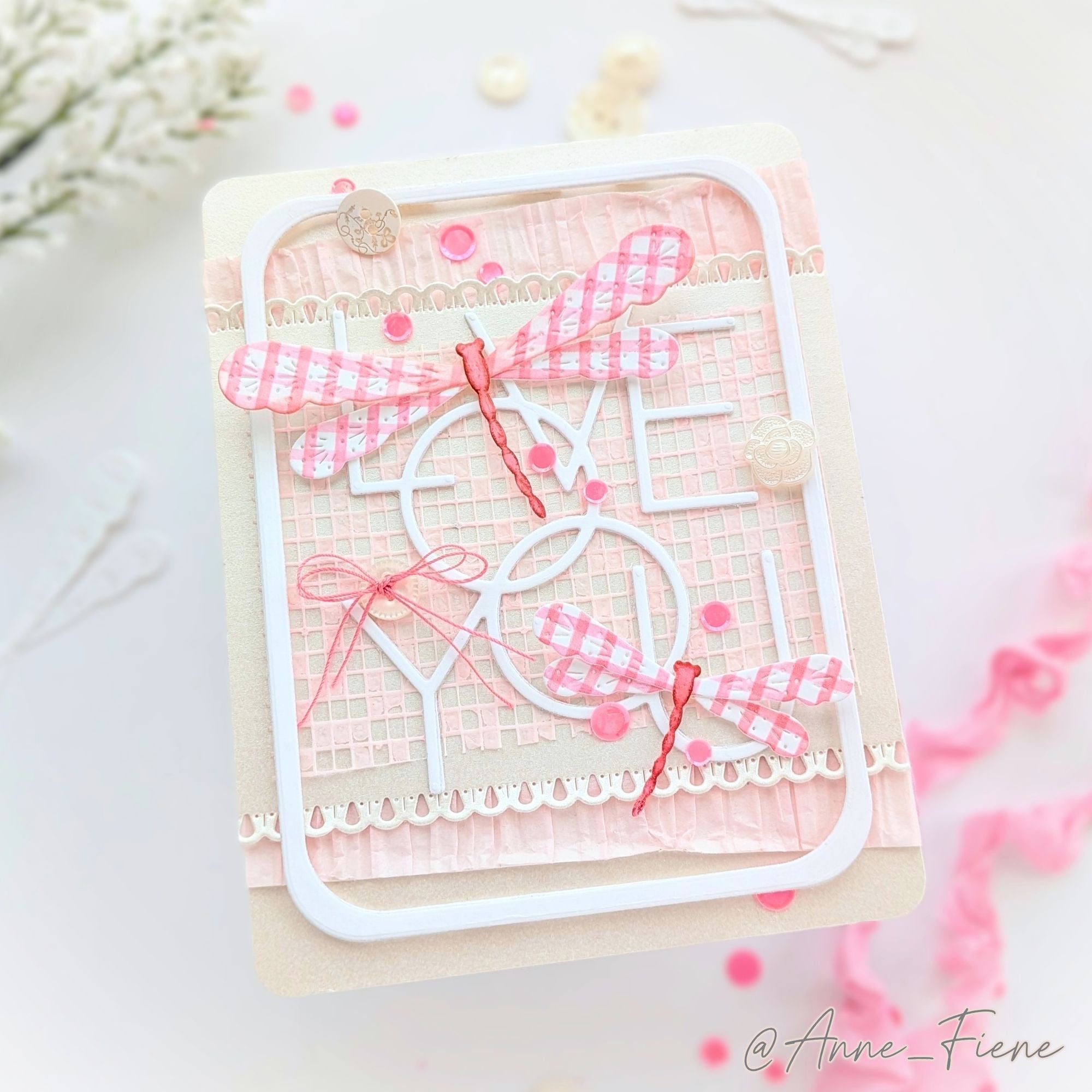 Simon Says Stamp Petal Point Frames Wafer Dies s1132 Every Happiness Anne Fiene Love You Card