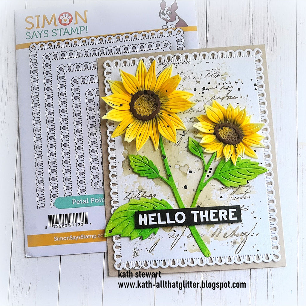 Simon Says Stamp Petal Point Frames Wafer Dies s1132 Every Happiness Kath Stewart Hello There Card