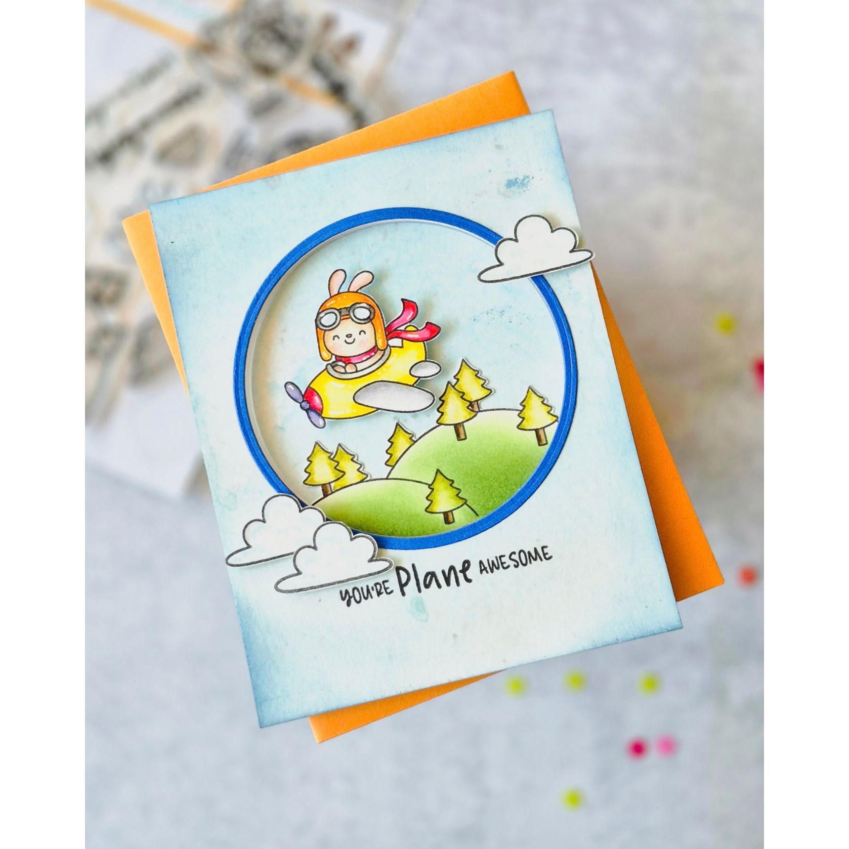 Simon Says Stamp Plane Awesome Wafer Dies 1346sdc Shine On Cute Airplane Friend Card Anaelly Lopez