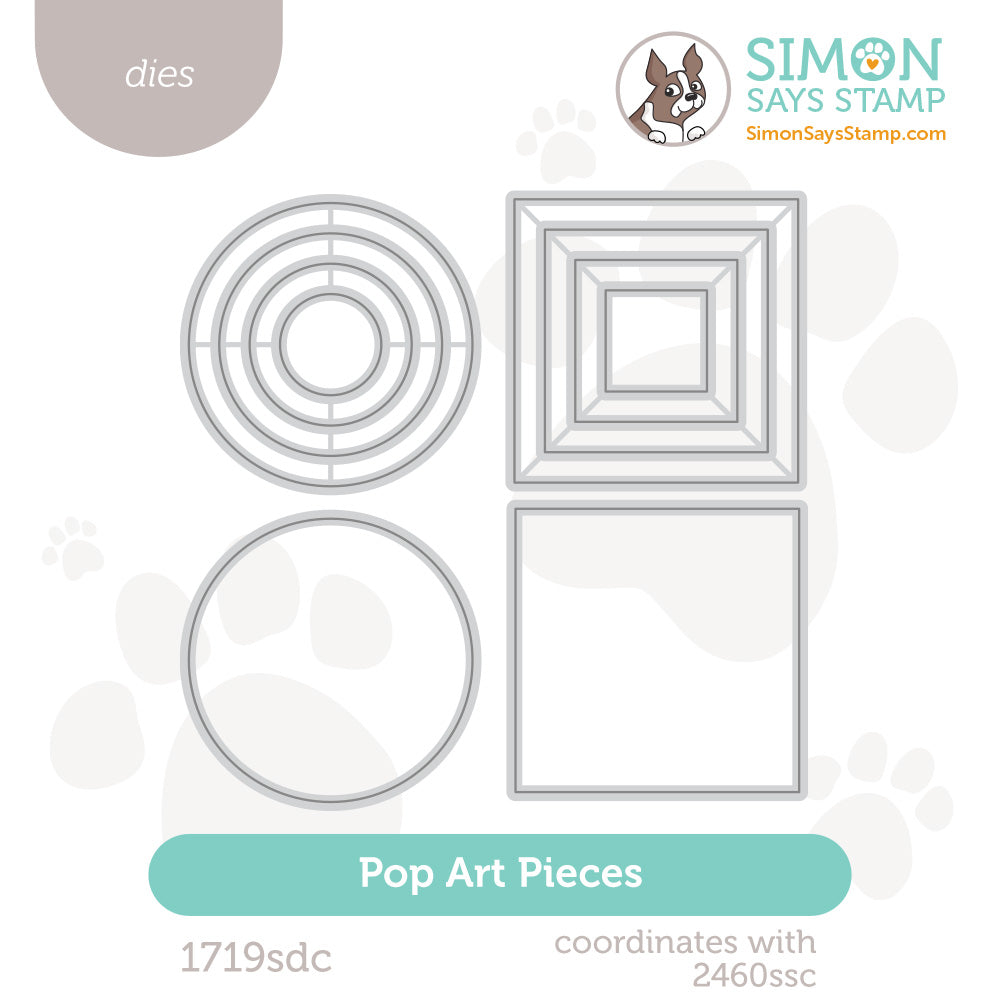 Simon Says Stamp Pop Art Pieces Wafer Dies 1719sdc actual dies