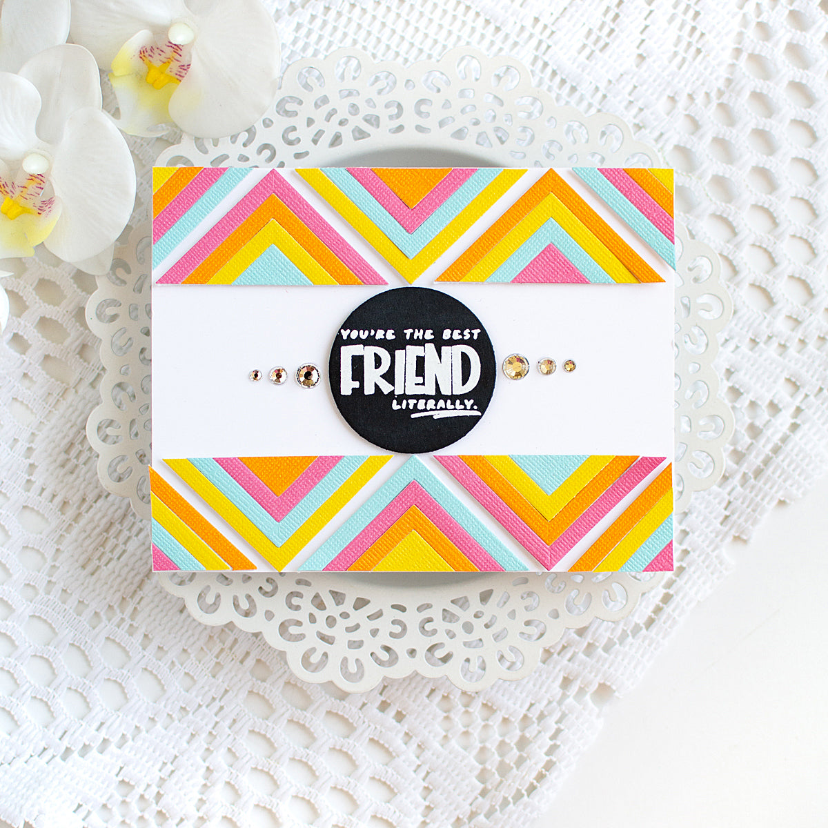 Simon Says Stamp Pop Art Wafer Dies 1718sdc Bright Squares Friend Card Heather Hoffman | color-code:ALT01