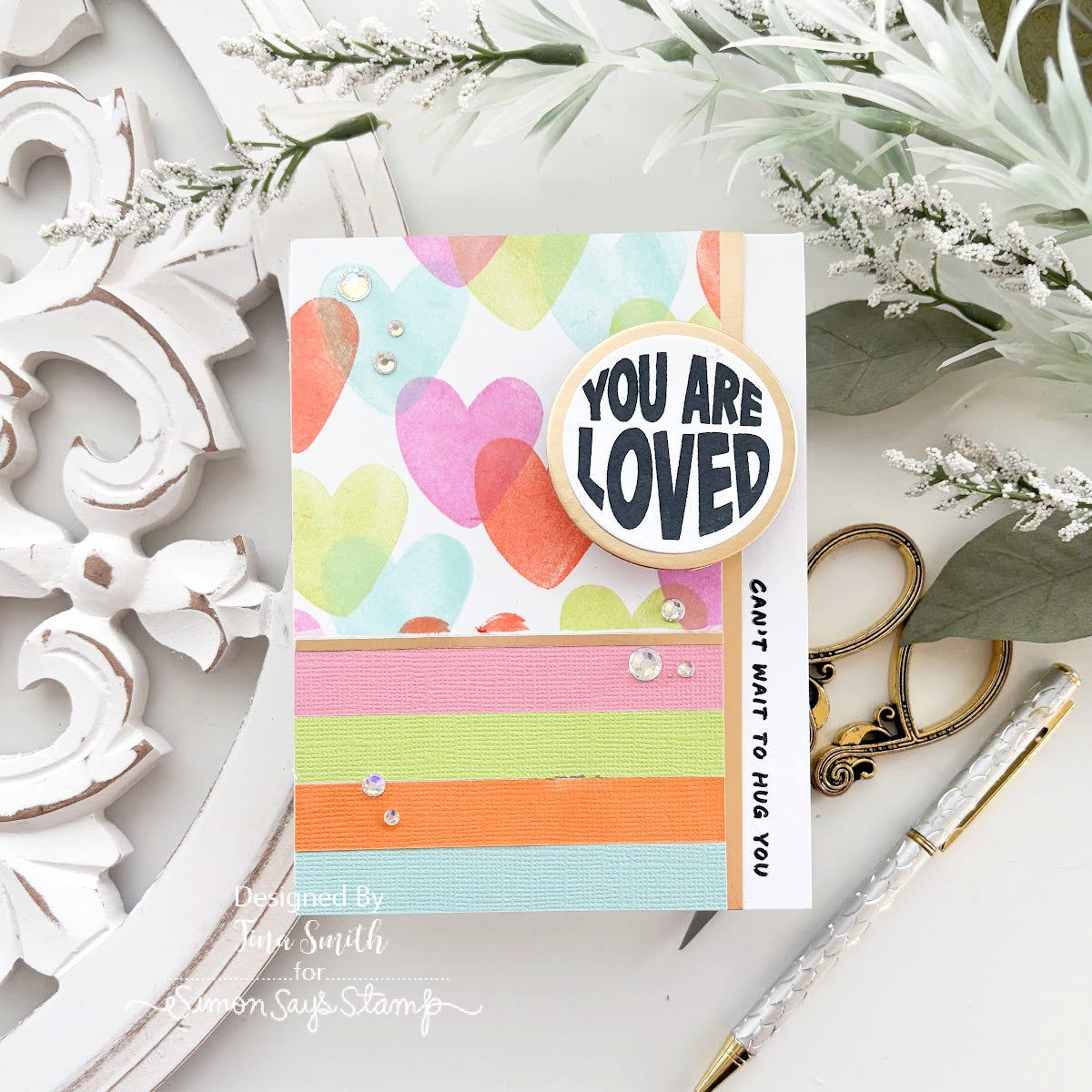 Simon Says Stamp Pop Art Wafer Dies 1718sdc You Are Loved Card Tina Smith | color-code:ALT03