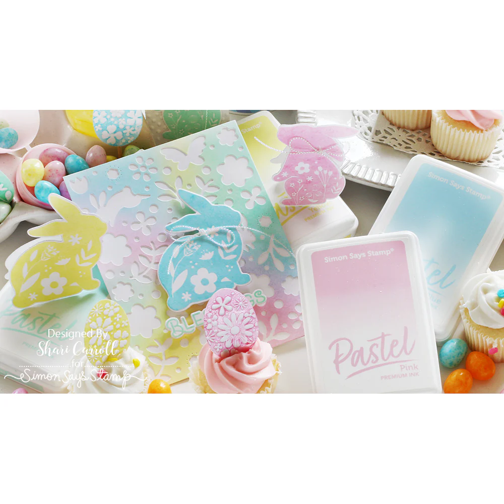 Simon Says Stamp Premium Pastel Ink and Re-inker Bundle ptset4 Easter Card and Tags Shari Carroll