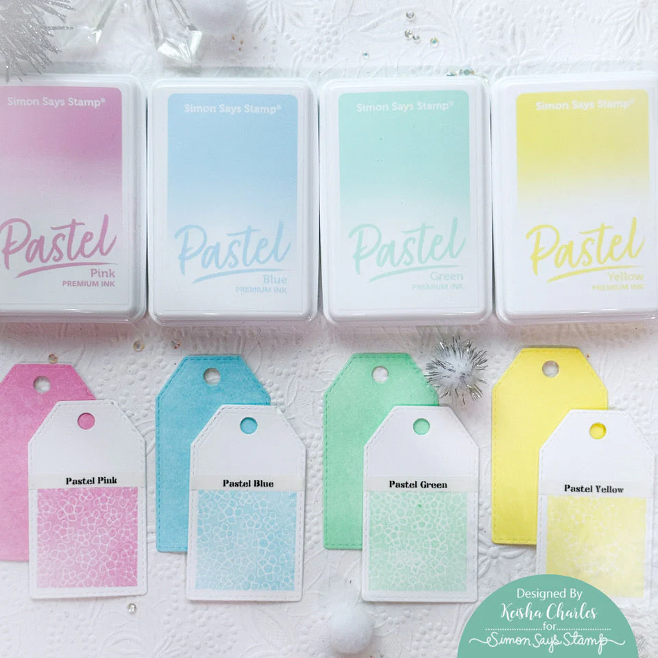 Simon Says Stamp Premium Pastel Ink and Re-inker Bundle ptset4 Swatch Tags Keisha Charles