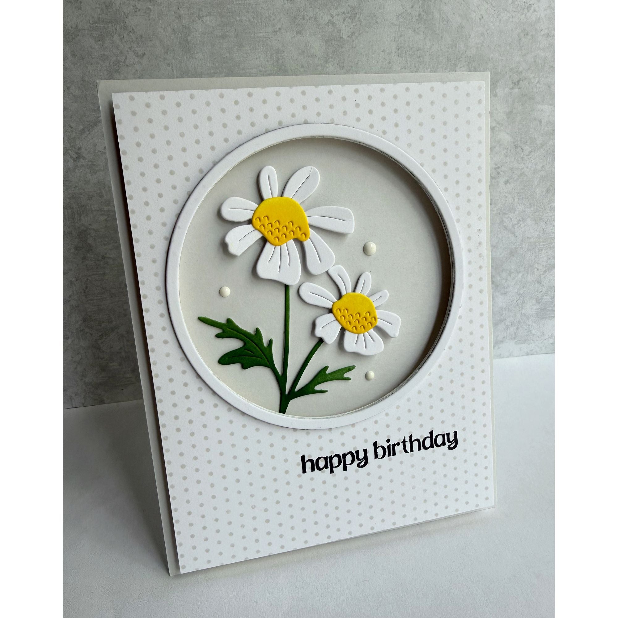 Simon Says Stamp Quirky Daisies Wafer Dies s1138 Shine On Daisy Circle Card Lisa Addesa