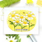 Simon Says Stamp Quirky Daisies Wafer Dies s1138 Shine On Suzy Plantamura Sunshine Flowers Card