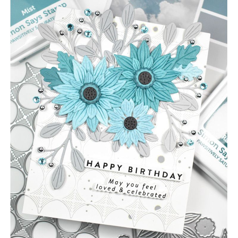 Simon Says Stamp Rustic Layering Flower Wafer Dies s930 Stamptember Birthday Card Tracy Ware | color-code:ALT07
